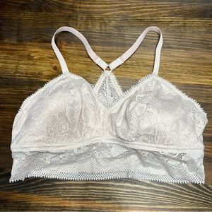Aerie Nude Lace Racerback Bralette XL